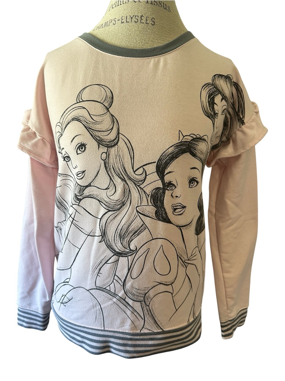 Disney Girls Pink Princess Sketch Long Sleeve Sweatshirt